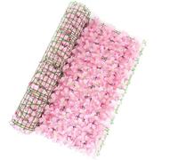 Artificial Hedge Fence Screening with Flowers, Artificial Ivy Screen Trellis Fence Rolls for Balcony Patio Garden Garden Fences(Rot,50 * 50cm)