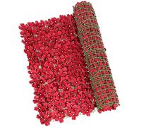 Artificial Hedge Fence Screening with Flowers, Artificial Ivy Screen Trellis Fence Rolls for Balcony Patio Garden Garden Fences(Rose,100 * 300cm)