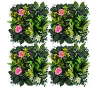Artificial Hedge Panels, Privacy Fence Screen Cover, 9.84x9.84in Faux Green Wall Decor, PE Leaf Grid Interlock Set, Garden Privacy Wall Panels UV Resistant, Outdoor Indoor Patio Use