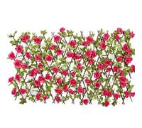 Artificial Hedge Plant Faux Privacy Fence Screen Artificial Hedge Flower Hedge Trellis Garden Expandable Garden Fences(Rose Red,M)