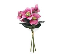 Artificial Hellebore Christmas Rose Posy - White, Dark Pink or Yellow & Lilac (Dark Pink)