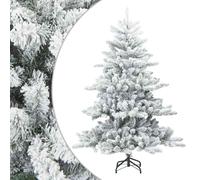 Vidaxl Artificial Hinged Christmas Tree Snow Flocked White 210 Cm