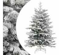 Vidaxl Artificial Hinged Christmas Tree With Flocked Snow 150 Cm, White