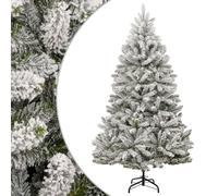 vidaXL Artificial Hinged Christmas Tree Pre Lit Xmas Tree with Flocked Snow