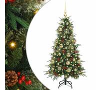 vidaXL Artificial Hinged Christmas Tree with Gold Balls Green 120 cm PE and PVC, Green