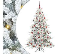 Artificial Hinged Christmas Tree with Stand PVC and Steel Decorations vidaXL