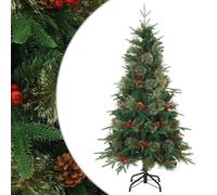 Artificial Hinged Christmas Tree with Stand PVC, PE and Steel Décor Fir vidaXL