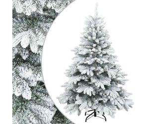 Artificial Hinged Christmas Tree with Stand PVC, PE and steel Decor vidaXL