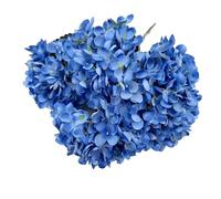 Artificial Hydrangea Bunch 5 Heads Silk Fake Flowers Home Decor Wedding Arrangements Photography Props 48cm Length 17cm Flower(New Blue)