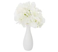 Artificial Hydrangea Flower, 5PCS Silk Realistic Artificial Hydrangea Flowers, Single Long Stem Silk Flower Head Fake Bouquets, 16cm Diameter, White, for Wedding, Home, Hotel, Party Decorations