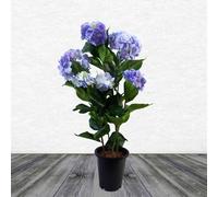 Leaf Design Artificial Hydrangea Flowering Plant Blue