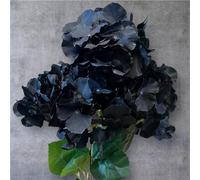 Artificial Hydrangea Flowers - 7-Head Silk Flower Bunch (Black)