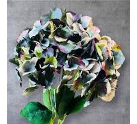 Artificial Hydrangea Flowers - 7-Head Silk Flower Bunch (Forest Green)