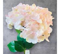 Artificial Hydrangea Flowers - 7-Head Silk Flower Bunch (Light Pink)