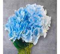 Artificial Hydrangea Flowers - 7-Head Silk Flower Bunch (Sky Blue)