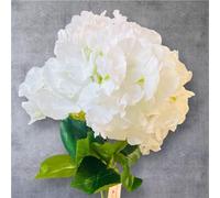 Artificial Hydrangea Flowers - 7-Head Silk Flower Bunch (White)
