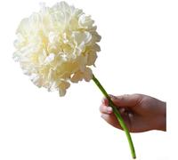 Artificial Hydrangea Silk Flower Bouquet Scorched Edge Realistic Texture Large Bloom Shape Low Maintenance Home Vase Decoration Wedding Party Floral Arrangement 1pc 20x36cm(Yellow)