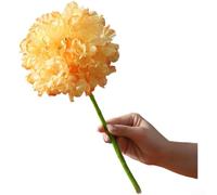 Artificial Hydrangea Silk Flower Bouquet Scorched Edge Realistic Texture Large Bloom Shape Low Maintenance Home Vase Decoration Wedding Party Floral Arrangement 1pc 20x36cm(Orange)