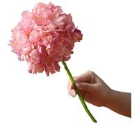 Artificial Hydrangea Silk Flower Bouquet Scorched Edge Realistic Texture Large Bloom Shape Low Maintenance Home Vase Decoration Wedding Party Floral Arrangement 1pc 20x36cm(White-pink)