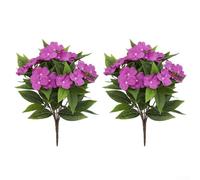 Artificial Impatiens Silk Flower Bouquet for Enhancing For Home and Garden Settings Suitable for Indoor and Outdoor Use (Purple)