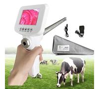 Artificial Insemination Gun Bovine For Cattle Visual 3.5" Screen Professional Visual Kit for Cows 15 Million Pixels, Vibration Massage Function, Stainless Steel Probe