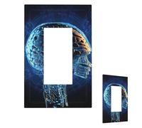 Artificial Intelligence Brain(1) Wall Plate Cover Modern Decorative 1 Gang Light Switch Cover Unbreakable Receptacle Outlet Covers For Living Room Bedroom Home Decor 1 Gang