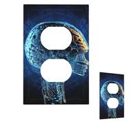 Artificial Intelligence Brain(1) Wall Plate Cover Modern Decorative 1 Gang Light Switch Cover Unbreakable Receptacle Outlet Covers For Living Room Bedroom Home Decor Duplex