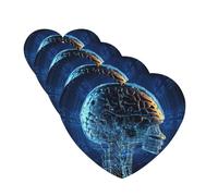 Artificial Intelligence Brain 4 Pcs Car Air Freshener Lavender Hanging Scented Cards Automotive Scented Hanging Sheets Heart Shape For Car Home Office Closet Bathroom
