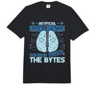 Artificial Intelligence Brain Behind The Bytes AI Enthusiast Comfort Colors Adult Heavyweight T-Shirt