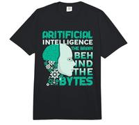 Artificial Intelligence Brain Behind The Bytes AI Enthusiast Comfort Colors Adult Heavyweight T-Shirt
