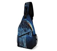Artificial Intelligence Brain Chest Bag for Women Men Small Sling Bag with Extended Strap Fashion Casual Crossbody Bags Exquisite Sturdy Cozy Sling Backpack for Travel Workout Outdoor