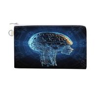 Artificial Intelligence Brain Coin Purse with Zipper Coin Wallet Coin Pouch Canvas Change Purse Pouch Zero Wallet Coin Bag