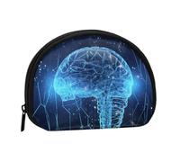 Artificial Intelligence Brain Coin Purse with Zipper Mini Coin Pouch Small Change Wallet for Men Women Coin Bag Personalized Credit Card Bags Everything Storage Pouch for Headset ID Key Lipstick