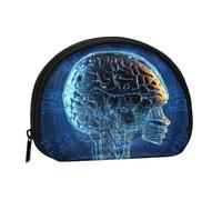 Artificial Intelligence Brain Coin Purse with Zipper Mini Coin Pouch Small Change Wallet for Men Women Coin Bag Personalized Credit Card Bags Everything Storage Pouch for Headset ID Key Lipstick