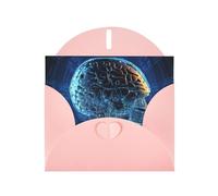 Artificial Intelligence Brain Greeting Cards Blank Note Cards with Envelopes Happy Birthday Card Thank You Card Wedding Party Invitation Cards for All Occasions 4x6 Inch