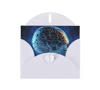 Artificial Intelligence Brain Greeting Cards Blank Note Cards with Envelopes Happy Birthday Card Thank You Card Wedding Party Invitation Cards for All Occasions 4x6 Inch