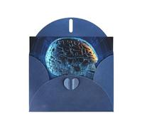 Artificial Intelligence Brain Greeting Cards Blank Note Cards with Envelopes Happy Birthday Card Thank You Card Wedding Party Invitation Cards for All Occasions 4x6 Inch