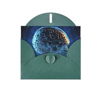 Artificial Intelligence Brain Greeting Cards Blank Note Cards with Envelopes Happy Birthday Card Thank You Card Wedding Party Invitation Cards for All Occasions 4x6 Inch