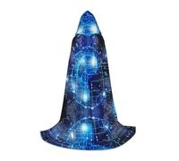 Artificial Intelligence Brain Hooded Cape For Teenagers, Unisex Cloak Robe Hooded Halloween Costume Satin Witches Vampire Cloak Fancy Dress Up Children