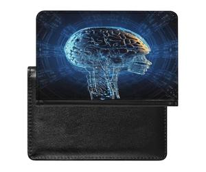 Artificial Intelligence Brain Passport Holder Vaccine Card Holder Travel Document Organizer Credit Card Organizer for Women/Men