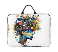 Artificial Intelligence Brain Print 14in Laptop Case Sleeve Bag â€“ Portable Handle, Business Travel, Commuting, Accessory Pocket
