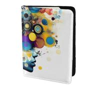 Artificial Intelligence Brain Print 5.5 Inch Passport For Men And Women Lightweight Stylish Travel Document Wallet, Black, One Size