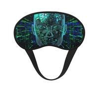 Artificial Intelligence Brain Print Blackout Sleep Mask for Women & Men, Zero Eye Pressure Eye Mask for Travel and All - Around Sleep