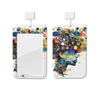 Artificial Intelligence Brain Print Card ID Badge Holder with Breakaway Lanyard,for Doctor Teacher Nurse Staff Office