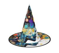 Artificial Intelligence Brain Print Carnival Halloween Witch Hat Costume Accessory Foldable Cap Party Masquerade Decor