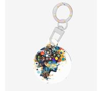Artificial Intelligence Brain Print Circular Pet Ornament Id Tags for Dog and Cat, Round Acrylic Pet Tag, Multiple Colors Sizes