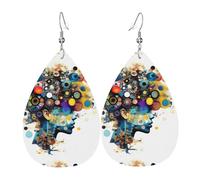 Artificial Intelligence Brain Print Double-Sided Drop Earrings, Accessories,Dangle Earrings For Women All Occasions