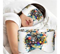 Artificial Intelligence Brain Print Full Coverage Sleep Mask,Eye Mask Portable for Travel Office Nap Shift Work