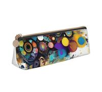 Artificial Intelligence Brain Print Large Capacity Leather Pencil Case Smooth Zippered Pen Pouch School Travel Makeup