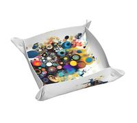 Artificial Intelligence Brain Print Leather Storage Tray Practical Water Resistant Storage Box For Watches, Keys.